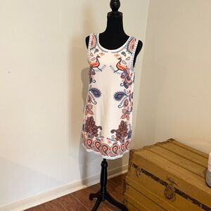 Paisley Print Sleeveless Mini Dress